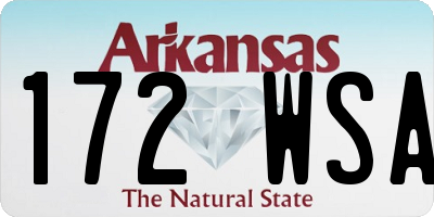 AR license plate 172WSA
