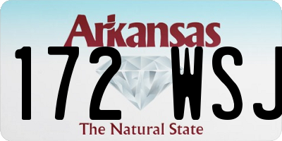 AR license plate 172WSJ