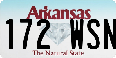 AR license plate 172WSN