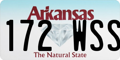 AR license plate 172WSS