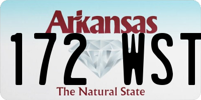 AR license plate 172WST
