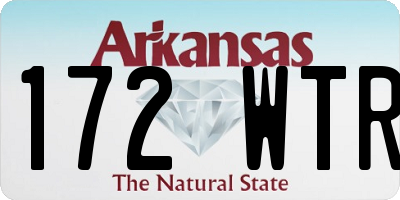 AR license plate 172WTR