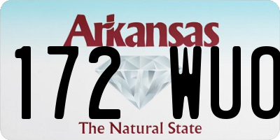 AR license plate 172WUO