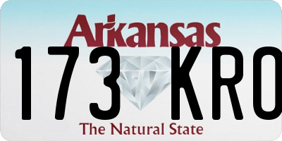 AR license plate 173KRO