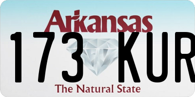 AR license plate 173KUR