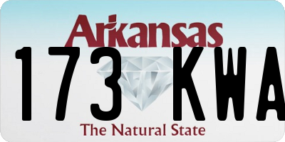 AR license plate 173KWA