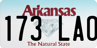 AR license plate 173LAO