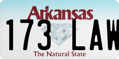 AR license plate 173LAW