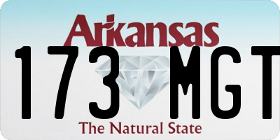 AR license plate 173MGT