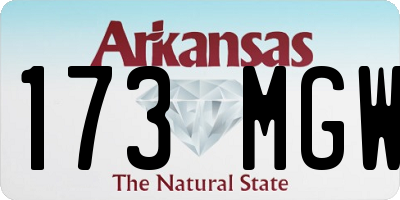 AR license plate 173MGW