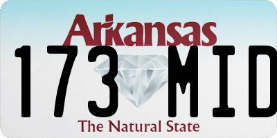 AR license plate 173MID