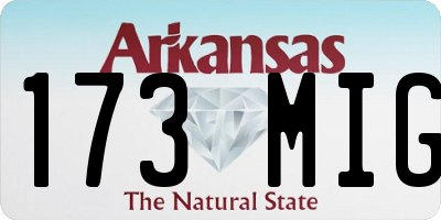AR license plate 173MIG