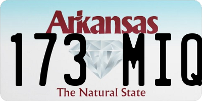 AR license plate 173MIQ