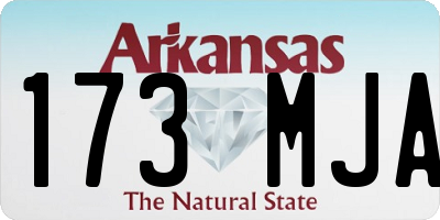 AR license plate 173MJA
