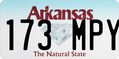 AR license plate 173MPY
