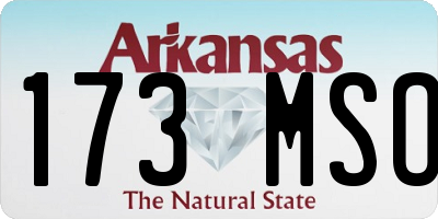 AR license plate 173MSO