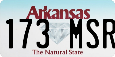 AR license plate 173MSR