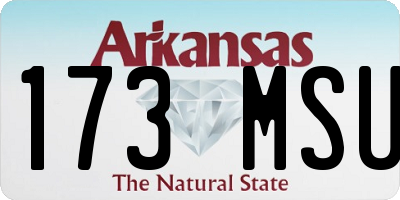 AR license plate 173MSU