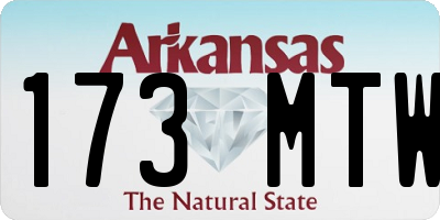 AR license plate 173MTW