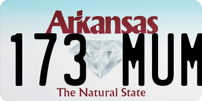 AR license plate 173MUM