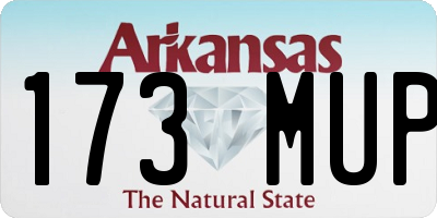 AR license plate 173MUP