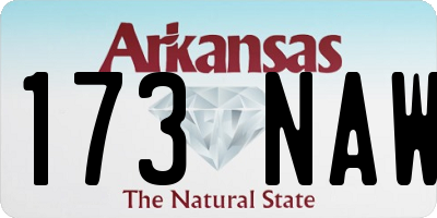 AR license plate 173NAW