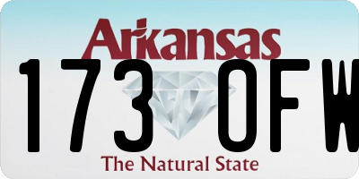AR license plate 173OFW