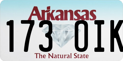 AR license plate 173OIK
