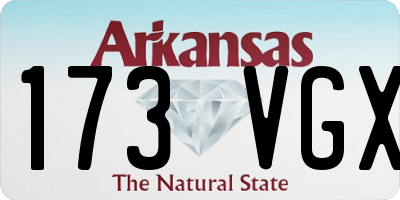 AR license plate 173VGX