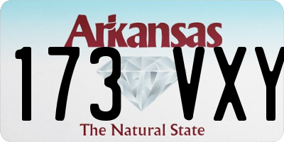 AR license plate 173VXY