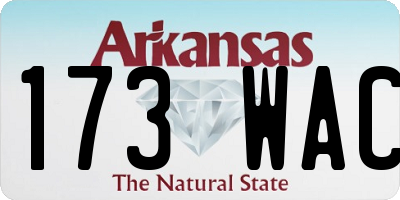 AR license plate 173WAC