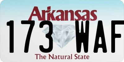 AR license plate 173WAF