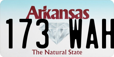 AR license plate 173WAH