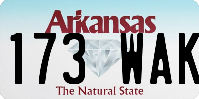 AR license plate 173WAK