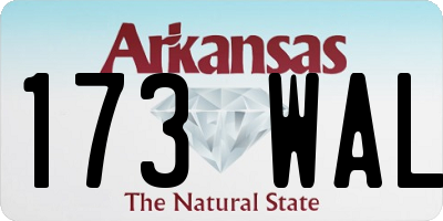 AR license plate 173WAL