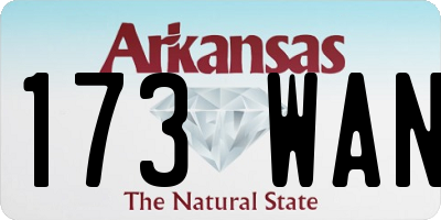 AR license plate 173WAN