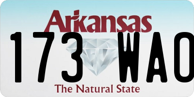 AR license plate 173WAO
