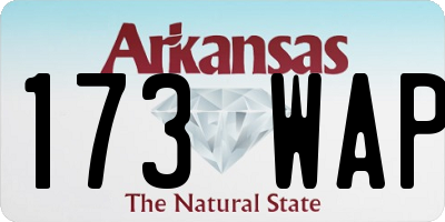 AR license plate 173WAP