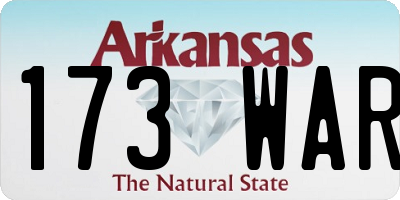 AR license plate 173WAR
