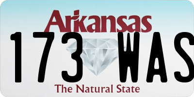 AR license plate 173WAS
