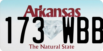 AR license plate 173WBB