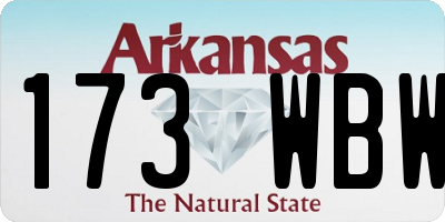 AR license plate 173WBW