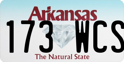 AR license plate 173WCS