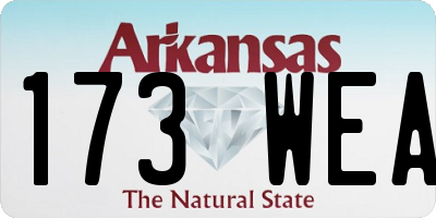 AR license plate 173WEA