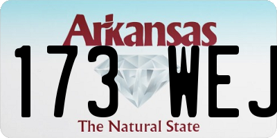 AR license plate 173WEJ