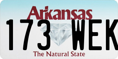 AR license plate 173WEK