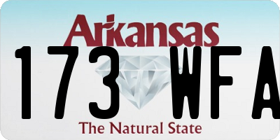 AR license plate 173WFA
