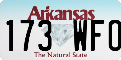 AR license plate 173WFO