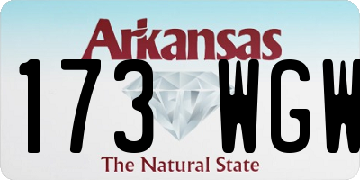 AR license plate 173WGW