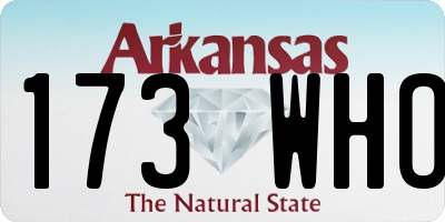 AR license plate 173WHO